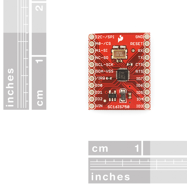 Hobbytronics. Breakout Board for SC16IS750 I2C/SPI-to-UART IC