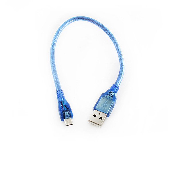Hobbytronics. USB Cable AToMicroB (30cm Blue)
