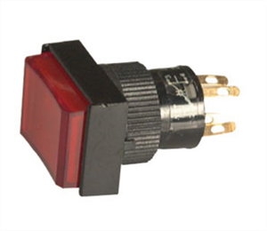 Picture of ILLUMIN PUSH BUTT SWITCH RED DPST 250V 3A