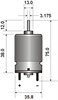 Picture of DC BRUSH MOTOR 36x50 12-24VDC  0A44 3K3RPM