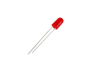 Picture of LED 5mm RED DIFFUSE ROUND FLANGELESS 2.2V 20mA 800