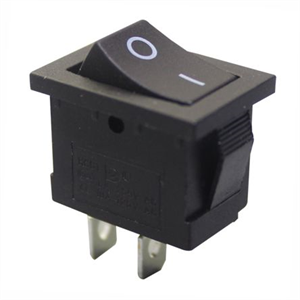 Picture of ROCKER SWITCH MINI SPST 6A BLACK P/FIT 13x19mm