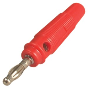 Picture of PLUG BANANA 4mm RED RND RUBBER