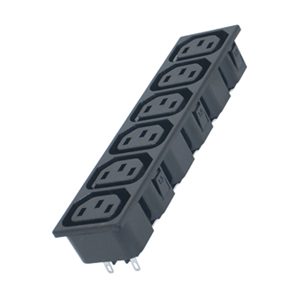 Picture of C13 IEC AC SOCKET 6W ADAPTOR P/MNT BLACK