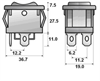 Picture of ROCKER SWITCH DPST (ON)-OFF-(ON) 21x37mm