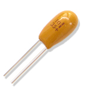 Picture of TANTALUM BEAD CAPACITOR 1uF 25V P=2.5