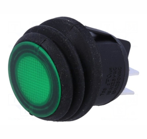 Picture of ROUND ROCKER SWITCH 240VAC GR DPST ILLUMINATED