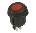 Picture of ROUND ROCKER SWITCH 240VAC DPST ILLUMINATED RED