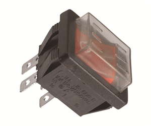 Picture of ROCKER SWITCH DPST 27x22mm RD COVE