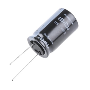 Picture of CAPACITOR ELEC RAD 120uF 400V HT