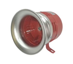 Picture of METAL MOTOR SIREN 220VAC 119x109x130mm RED+SLVR