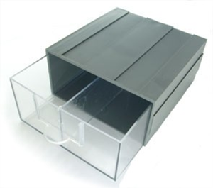 Picture of DRAWER 2U 2-COMPART GREY/CLEAR