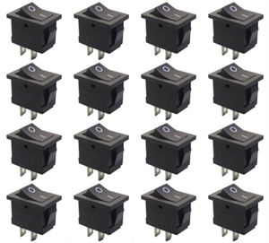 Picture of ROCKER SWITCH MINI SPST 6A BLACK P/FIT 13x19mm - 1