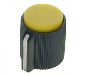 Picture of KNOB PLA YEL SCR LIN 13x13x6.4
