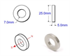 Picture of PERMANENT MAGNET RING NEO N35 Ni 25x7x5