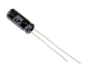 Picture of CAPACITOR ELEC RAD 47uF 35V ST