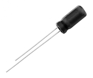 Picture of CAPACITOR ELEC RAD 10uF 50V 5x11mm 105-DEG