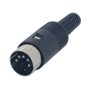 Picture of PLUG DIN IN-LINE 5P 180D BLK