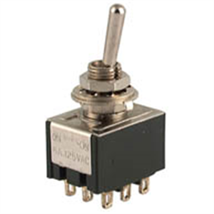 Picture of MINI TOGGLE SWITCH TPDT ON-ON P/M SOL