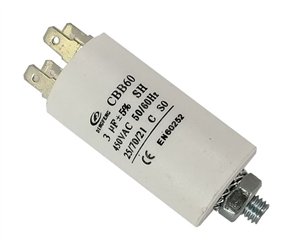 Picture of MOTOR RUNNING CAPACITOR 3uF 450VAC STU/4TE 30x57MM