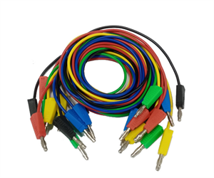 Picture of MUILTI COLOUR 4mm STACK BANANA PLUG 5-SET KIT - 1m