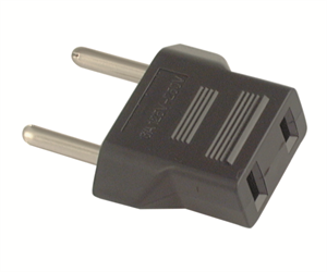 Picture of ADAPTOR EU-USA 2PIN ROUND PINS TO FLAT SOCKET